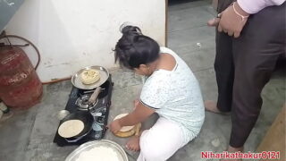 Telugu village milf woman fucking by teen lover in kitchen